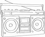 Boombox Annata Lineart Disegnata Outlined sketch template