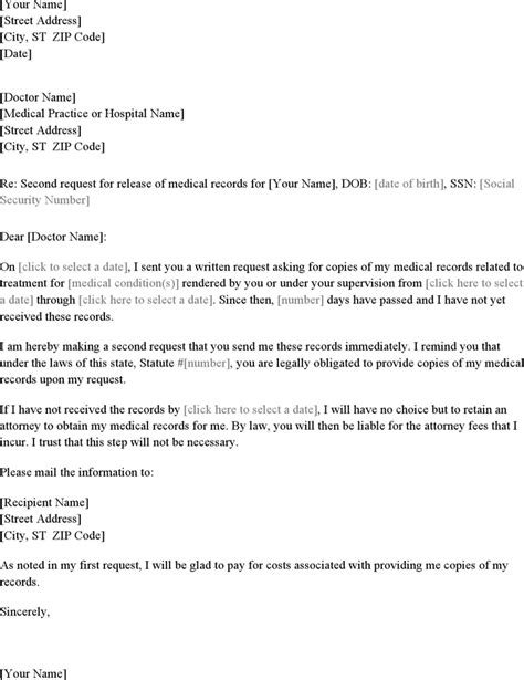medical records request template  template downloadcustomize