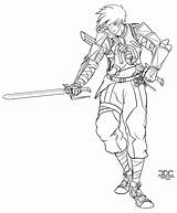 Swordsman sketch template