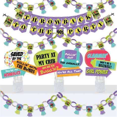 big dot of happiness 90 s throwback decor 1990s party supplies kit