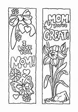Mothers Mother Coloring Bookmark Color Pages Bookmarks Cards Sheets Printable Children Happy Kids Activity Primary Choose Grandma Craft Clip Card sketch template