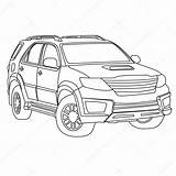 Suv Car Outline Vector Drawing Illustration Stock Getdrawings Depositphotos sketch template
