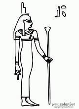 Isis Egyptian Goddess Pages Coloring Egypt Gods Color Colouring Print Ancient Symbols Stencils Fun Magic People Symbol God Printcolorfun Drawings sketch template