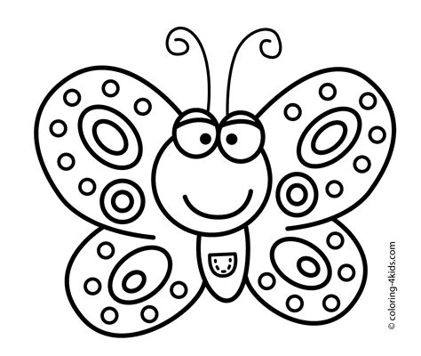 pic  butterfly simple  black  white  colouring  kindergarten