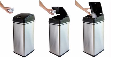 touchless stainless steel automatic motion sensor garbage trash waste  bin  ebay