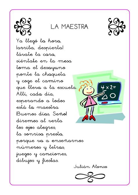 Poemas A Mi Maestra De Preescolar Poesia Del Tiempo Para