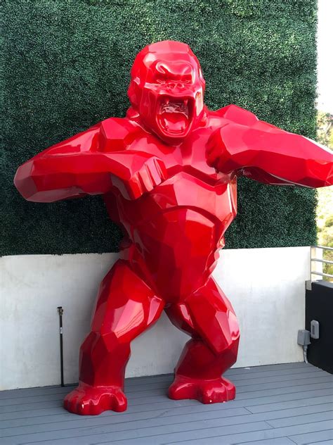 giant  ft wild kong red gorilla pop art sculpture orlinski etsy