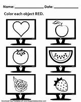 Red Color Objects Worksheet Worksheets Kids Printable Preschool Coloring Colouring Colour Printables Object Toddler Kindergarten Freeprintableonline Colors Things Myself Primary sketch template