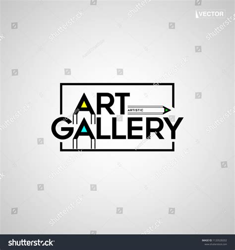 art gallery logo artistic pencil symbol stock vector royalty