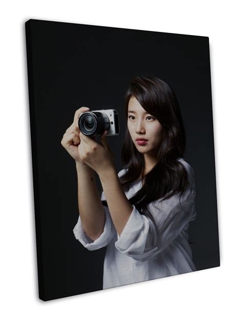 Suzy Bae Korean Actress Art 20x16 Framed Canvas Print Decor
