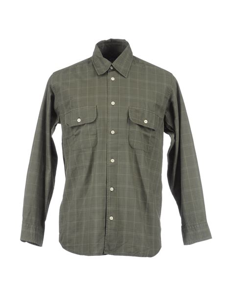 dockers long sleeve shirts in green for men military green lyst