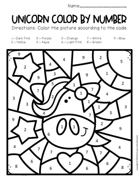 printable unicorn color  number printable word searches