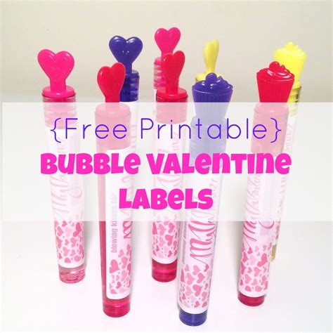 printable bubble valentines labels