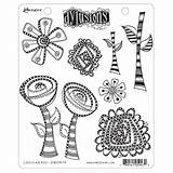 Dylusions Rosy Stamps Everything Rubber Reaveley Dyan Ranger Stamp Ink Cling Mount Set Unmounted Flower Launch August Everythings Choose Board sketch template