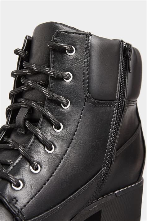 black combat lace  ankle boots  extra wide fit  clothing