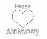 Anniversary Coloring Happy Pages Romantic Gift Heart sketch template