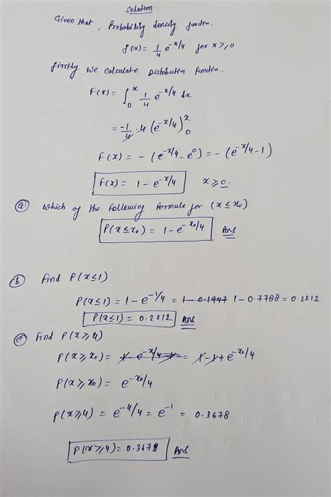 solved    exponential probability density function   hero