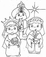 Kings Three Coloring Pages Los Reyes Holidaysgalore Christmas sketch template