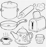 Coloring Kitchen Pages Utensils Color Printable Getdrawings Getcolorings sketch template