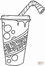 Milkshake Coloring Strawberry Pages Printable Color sketch template