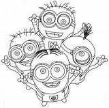 Coloring Minion Pages Happy Four Purple Preschool Color Printable Kids Getdrawings Getcolorings sketch template