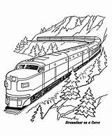 Train Printable Coloring Mountains Pages sketch template