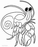 Crab Hermit Coloring Cute Game Print sketch template