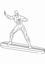 Coloring Pages Superhero Silver Surfer Print Size Amazing sketch template