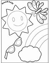 Sunny Coloring Clipart Clip sketch template
