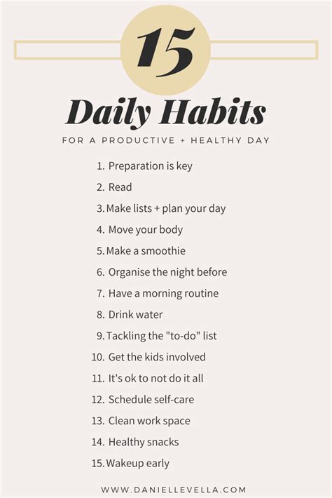 daily tips  habits   productive  healthy day