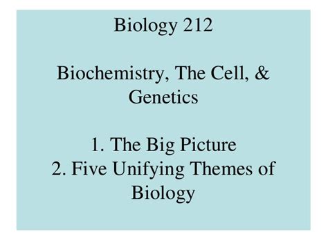 bio chapter 1 biochemistry the cell and genetics