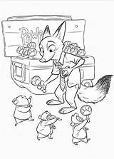 Pages Zootropolis Coloring Zootopia Trailers Movie sketch template