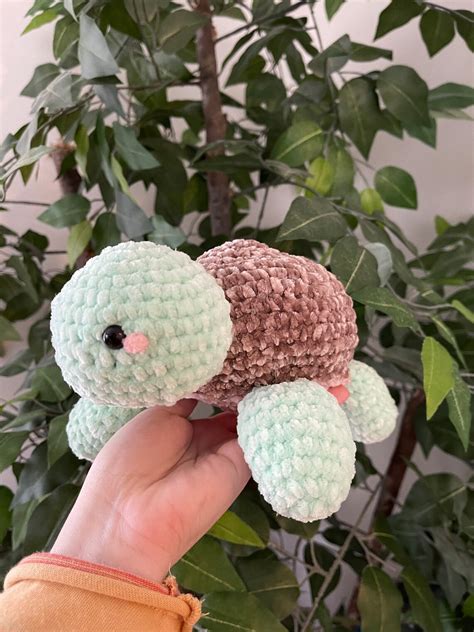 crochet turtle amigurumi plushie stuffed animal etsy