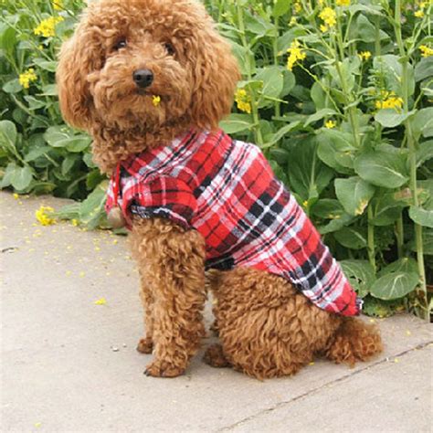 dog clothes puppy spring summer plaid shirt outfits pet clothing