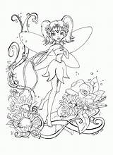 Coloring Fairy Pages Colouring Printable Cute Garden Fairies Kids Rocks Flower Sheets sketch template