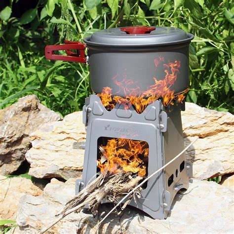 camping wood stove portable folding lightweight titanium wood burning backpacking stove