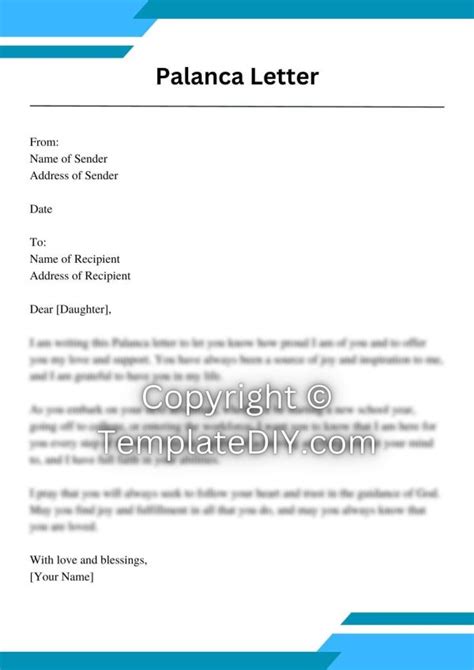 palanca letter  daughter sample  examples   word