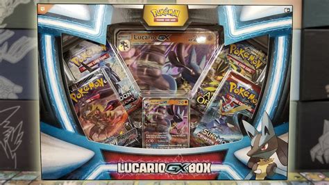Opening A Lucario Gx Box Of Pokemon Cards Youtube