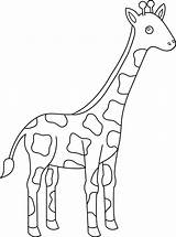 Giraffe Coloring Pages Cute Drawing Printable Cartoon Animal Kids Simple Clipart Baby Giraffes Tumblr Print Easy Color Drawings Getdrawings Animals sketch template