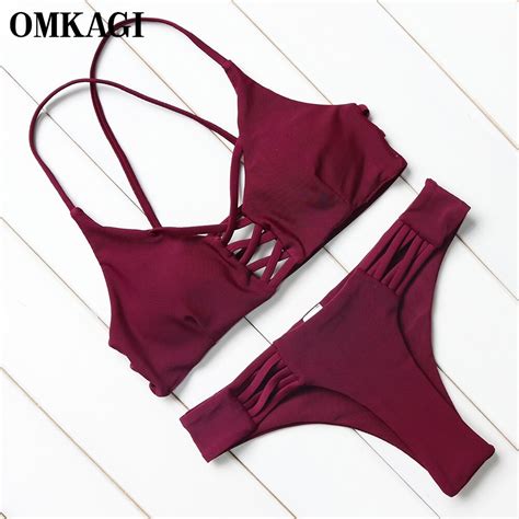 omkagi brand sexy swimwear women swimsuit bikini 2018 push up bandage