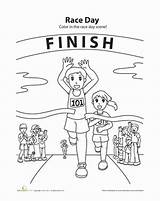 Sports Race Kids Colouring Running Coloring Pages Run Track Worksheets Party Country Cross Drawing Worksheet School Preschool Girls Girl Jesus sketch template