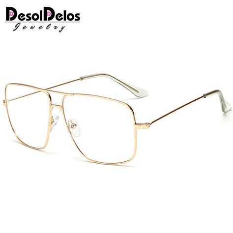 Desoldelos Vintage Gold Metal Frame Eyeglasses Mens Womens