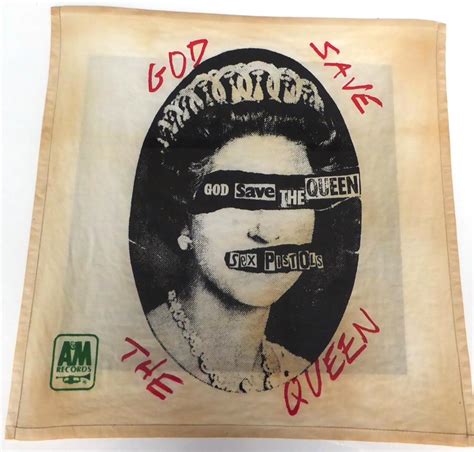 Sex Pistols God Save The Queen Handkerchief With Aandm Records Logo To