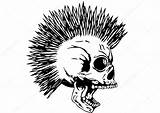 Punk Skull Vector Illustration Mohawk Tattoo Clipart Shirt Stock Arrowhead Cartoon Ss1001 Designs Transparent Logo Shutterstock Template Background Preview sketch template