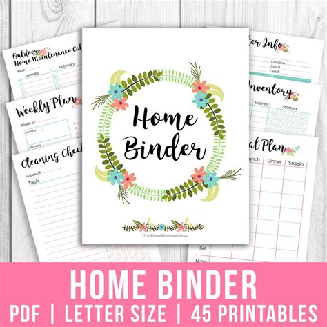 home organization binder printables  printable