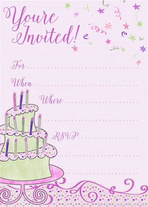 printable birthday party invitation  color schemes