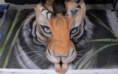 Amusing Pics Save Tiger Body Paint Art