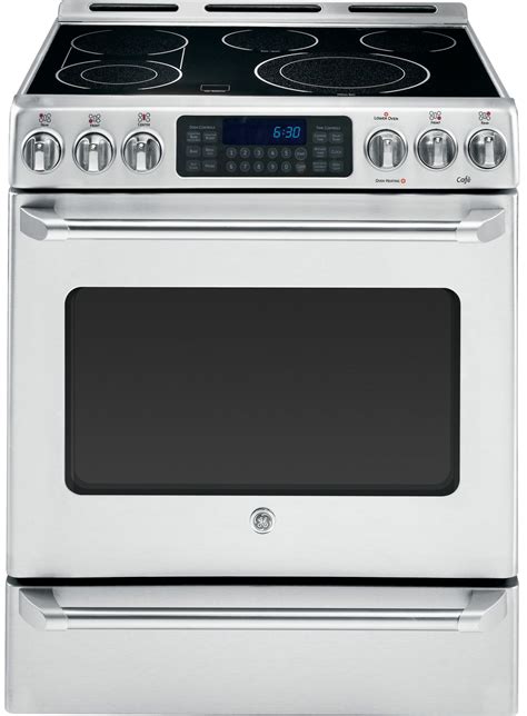ge cafe  stainless   electric range csstss