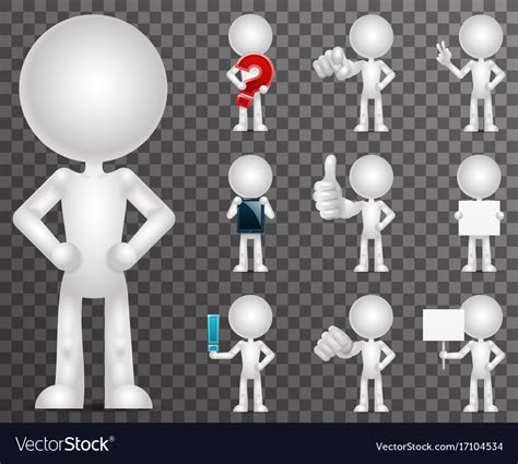 blank character cartoon empty isolated icons vector image