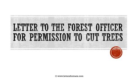 write  letter   forest officer  cutting trees youtube